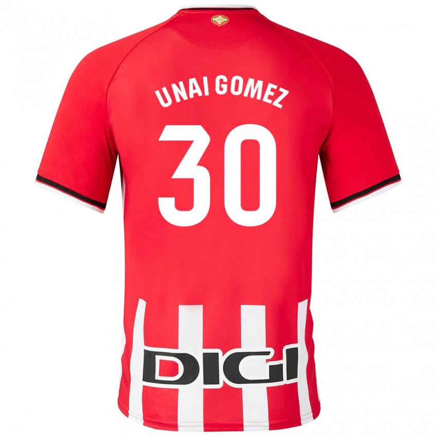 Damen Unai Gómez #30 Rot Heimtrikot Trikot 2023/24 T-Shirt