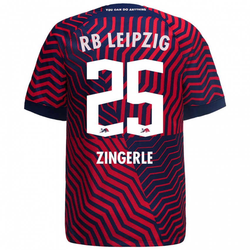 Damen Leopold Zingerle #25 Blau Rot Auswärtstrikot Trikot 2023/24 T-Shirt