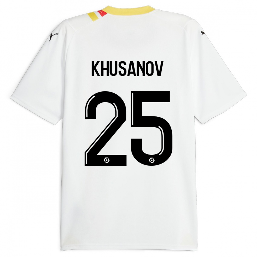 Damen Abdukodir Khusanov #25 Schwarz Auswärtstrikot Trikot 2023/24 T-Shirt