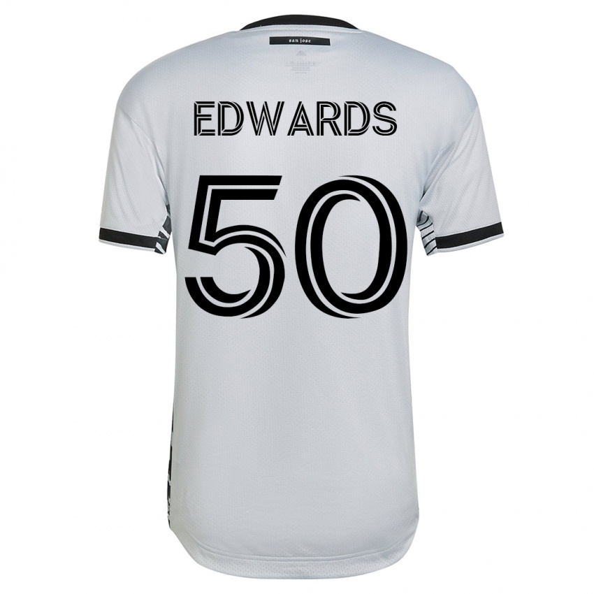 Damen Aaron Edwards #50 Weiß Auswärtstrikot Trikot 2023/24 T-Shirt