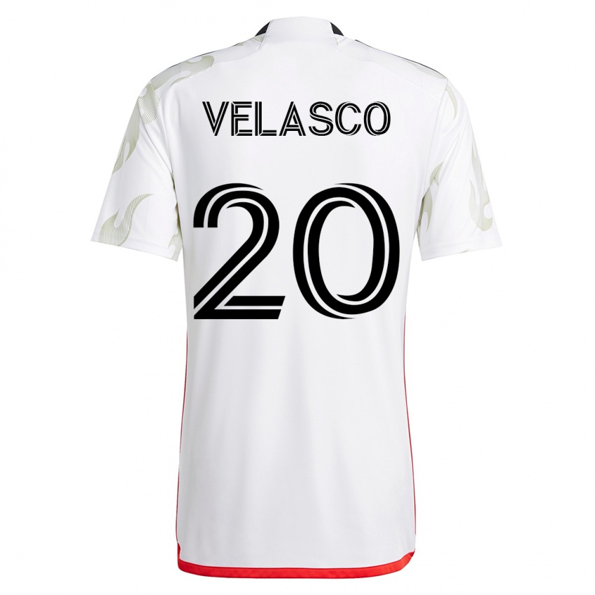 Damen Alan Velasco #20 Weiß Auswärtstrikot Trikot 2023/24 T-Shirt