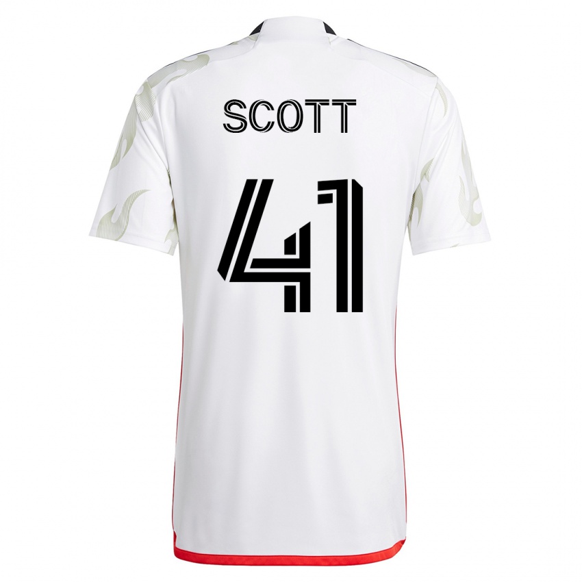 Damen Tarik Scott #41 Weiß Auswärtstrikot Trikot 2023/24 T-Shirt