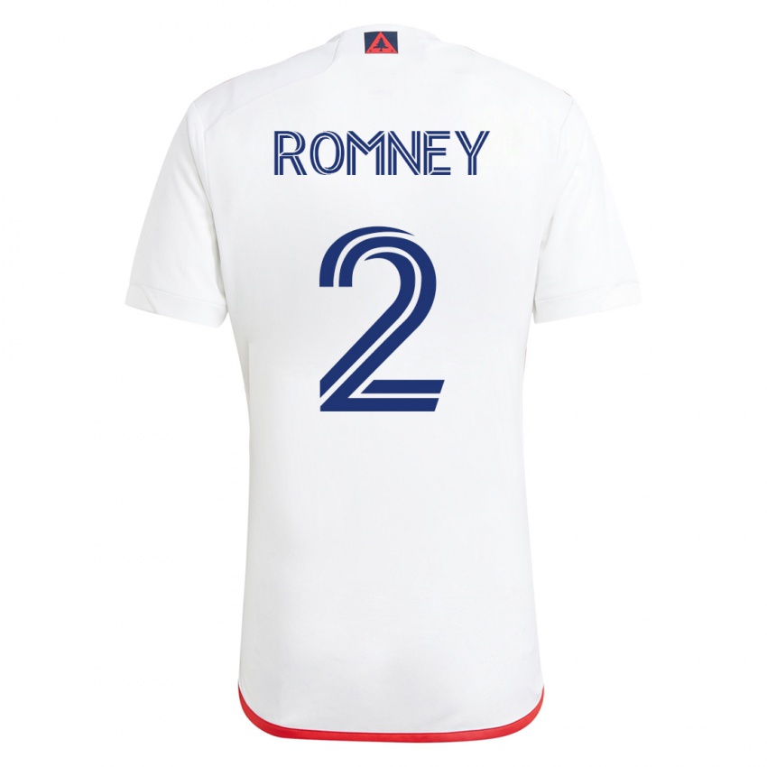 Damen Dave Romney #2 Weiß Rot Auswärtstrikot Trikot 2023/24 T-Shirt