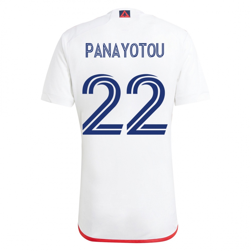 Damen Jack Panayotou #22 Weiß Rot Auswärtstrikot Trikot 2023/24 T-Shirt
