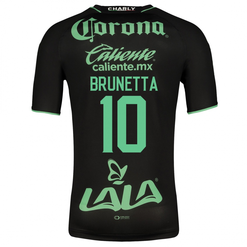 Damen Juan Brunetta #10 Schwarz Auswärtstrikot Trikot 2023/24 T-Shirt