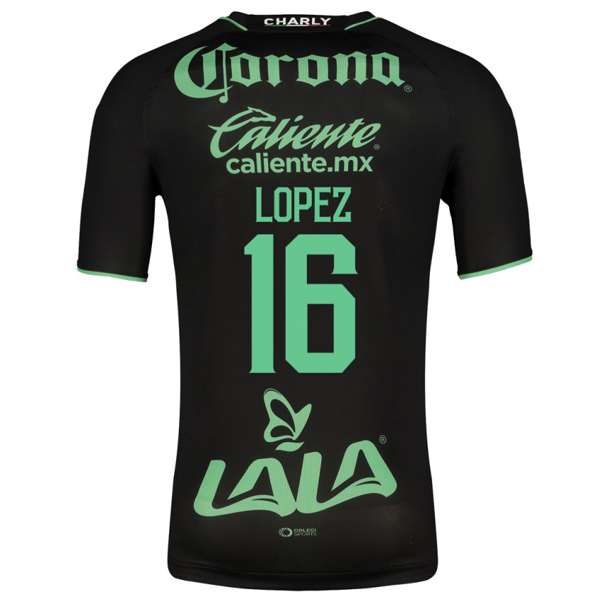 Damen Aldo López #16 Schwarz Auswärtstrikot Trikot 2023/24 T-Shirt