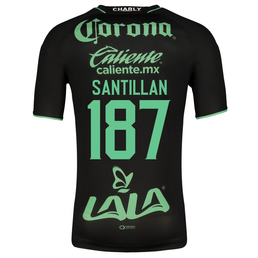 Damen Emilio Santillán #187 Schwarz Auswärtstrikot Trikot 2023/24 T-Shirt