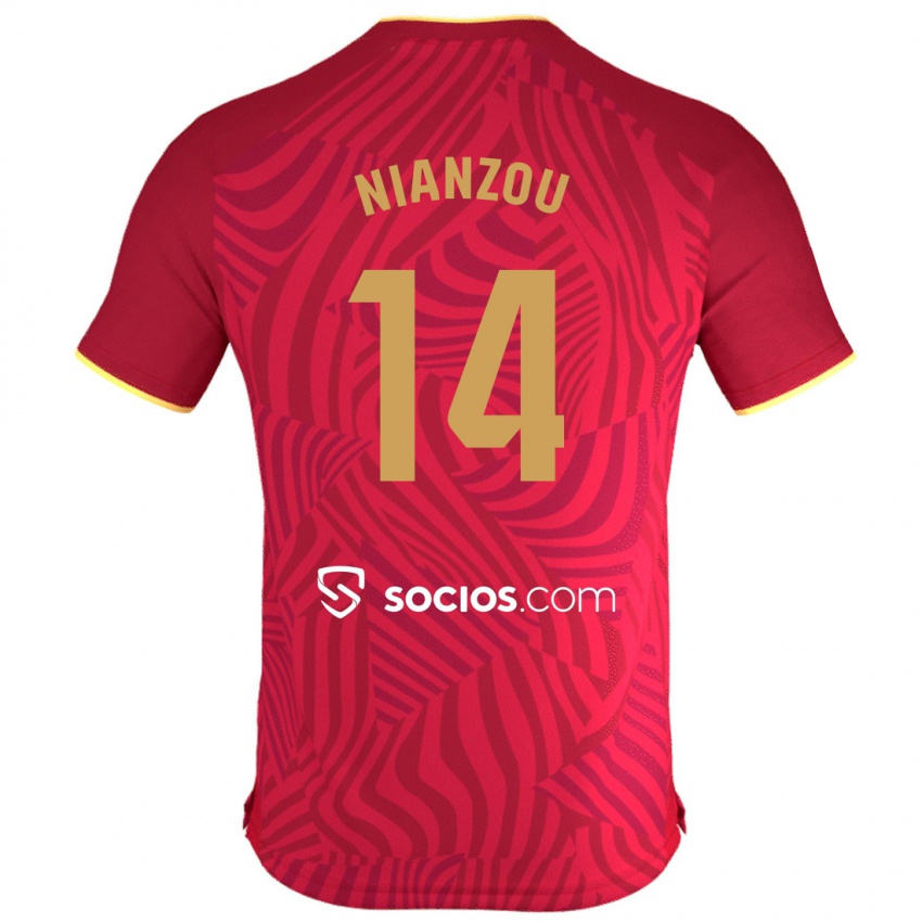 Damen Tanguy Nianzou #14 Rot Auswärtstrikot Trikot 2023/24 T-Shirt