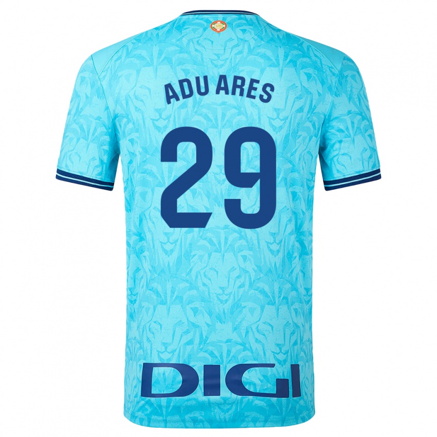 Damen Adu Ares #29 Himmelblau Auswärtstrikot Trikot 2023/24 T-Shirt