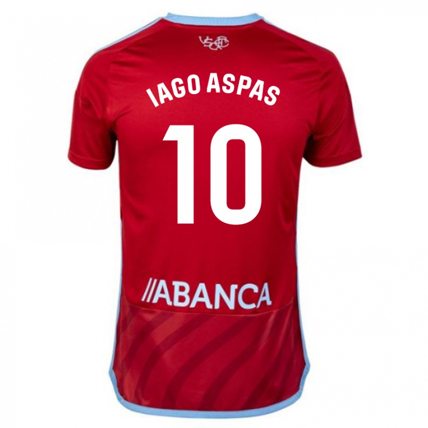 Damen Iago Aspas #10 Rot Auswärtstrikot Trikot 2023/24 T-Shirt