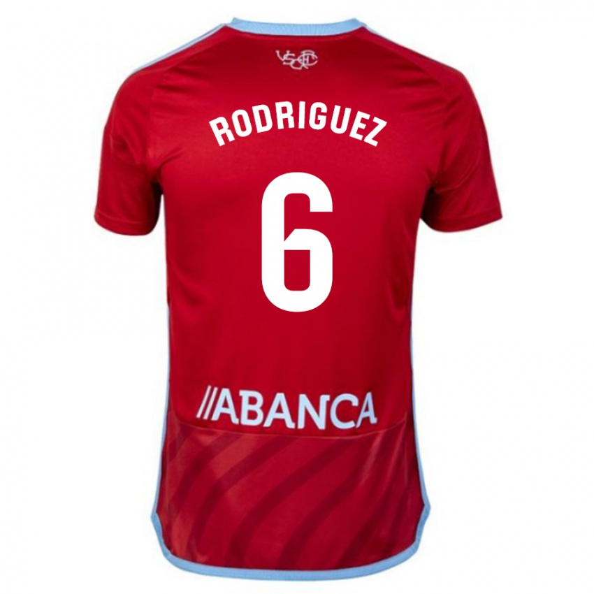 Damen Damián Rodríguez #6 Rot Auswärtstrikot Trikot 2023/24 T-Shirt