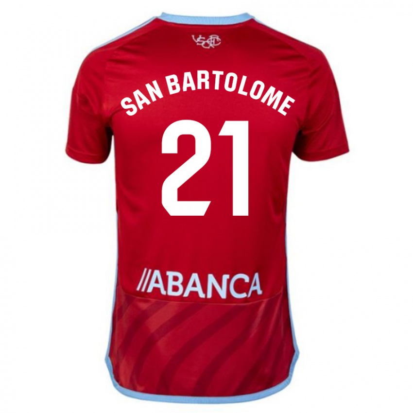 Damen Victor San Bartolome #21 Rot Auswärtstrikot Trikot 2023/24 T-Shirt