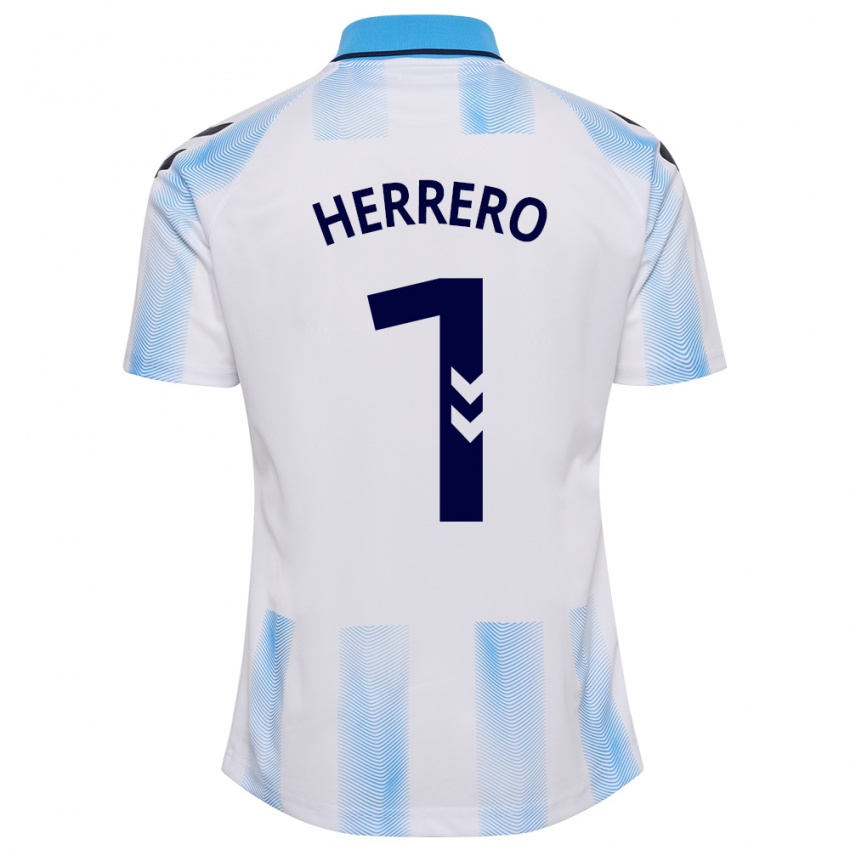 Kinder Alfonso Herrero #1 Weiß Blau Heimtrikot Trikot 2023/24 T-Shirt