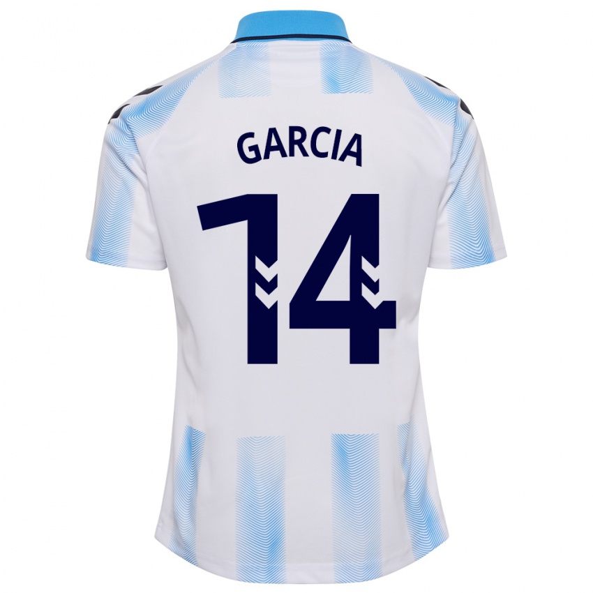 Kinder Víctor García #14 Weiß Blau Heimtrikot Trikot 2023/24 T-Shirt