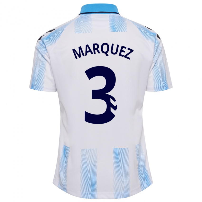 Kinder David Márquez #3 Weiß Blau Heimtrikot Trikot 2023/24 T-Shirt