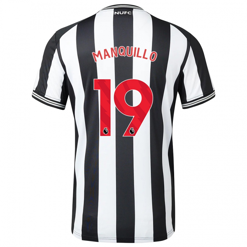 Kinder Javier Manquillo #19 Schwarz-Weiss Heimtrikot Trikot 2023/24 T-Shirt