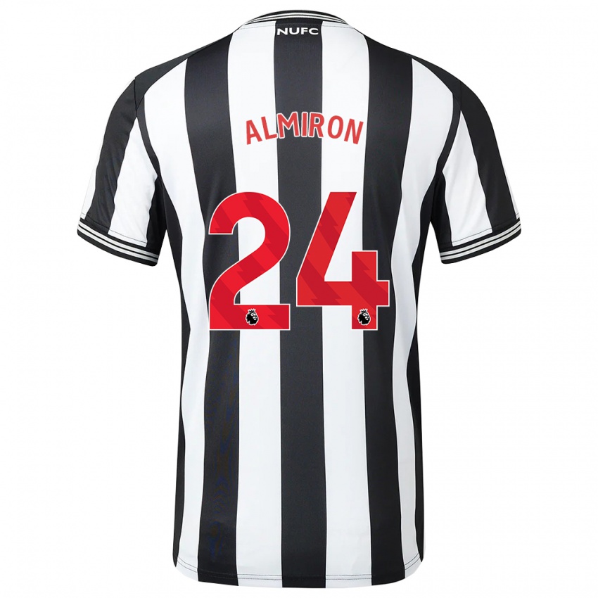 Kinder Miguel Almirón #24 Schwarz-Weiss Heimtrikot Trikot 2023/24 T-Shirt