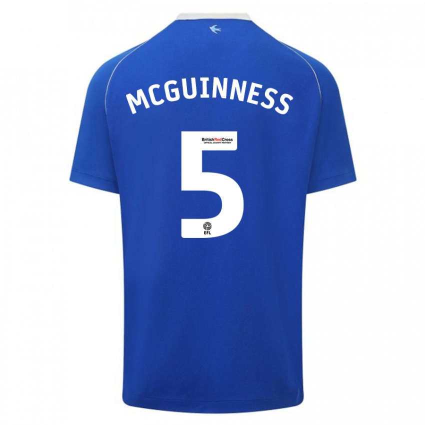 Kinder Mark Mcguinness #5 Blau Heimtrikot Trikot 2023/24 T-Shirt