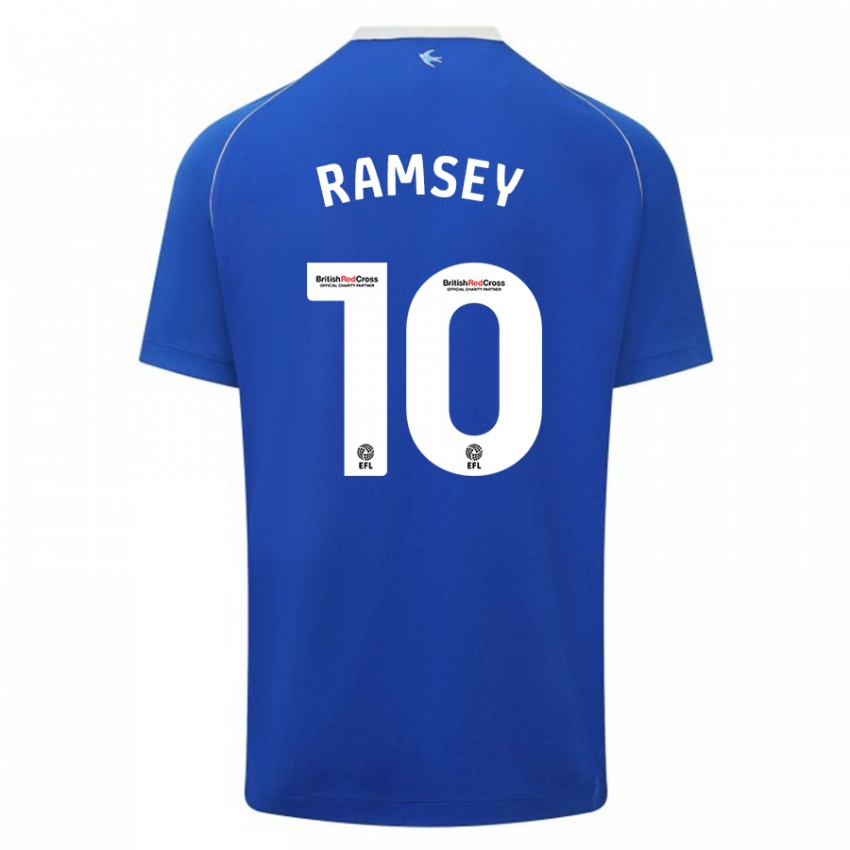 Kinder Aaron Ramsey #10 Blau Heimtrikot Trikot 2023/24 T-Shirt