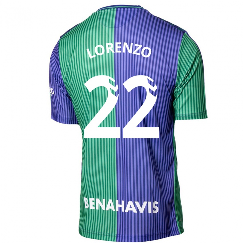 Kinder Dani Lorenzo #22 Grün Blau Auswärtstrikot Trikot 2023/24 T-Shirt
