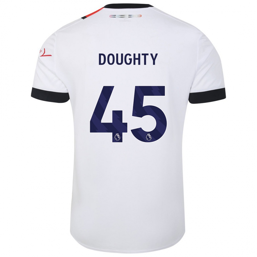Kinder Alfie Doughty #45 Weiß Auswärtstrikot Trikot 2023/24 T-Shirt