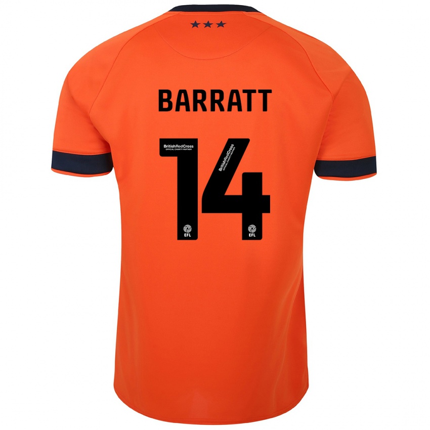 Kinder Zoe Barratt #14 Orangefarben Auswärtstrikot Trikot 2023/24 T-Shirt