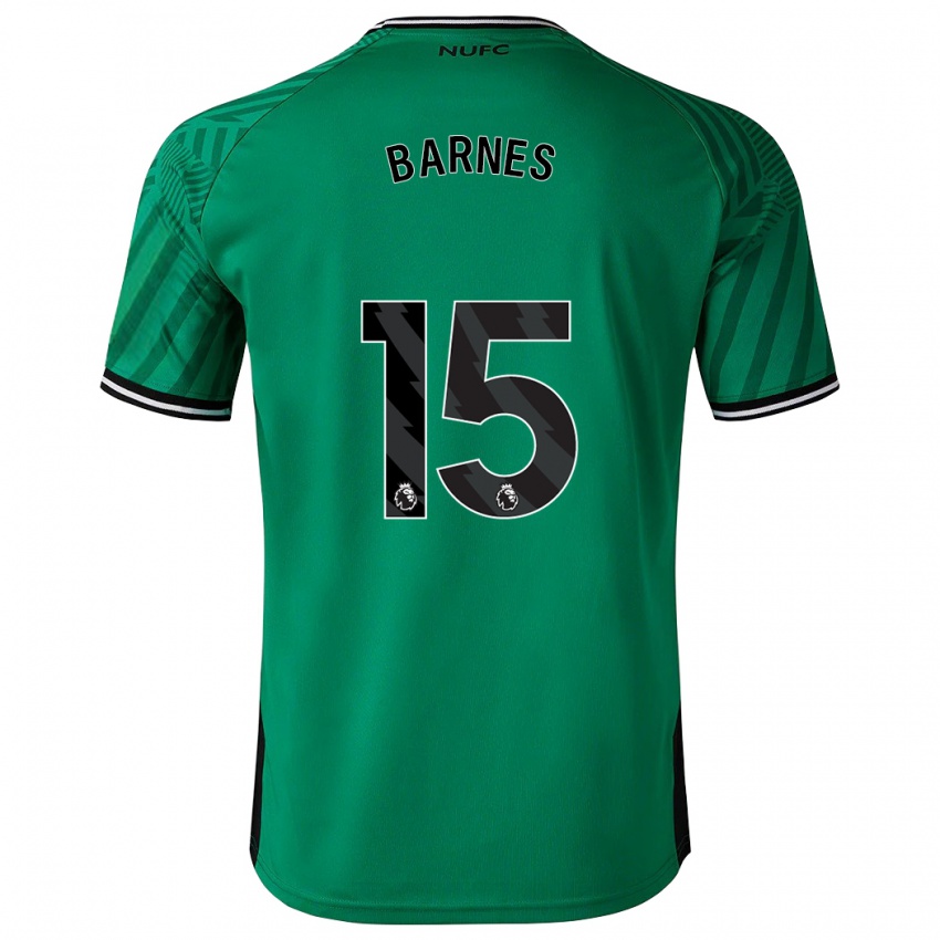 Kinder Harvey Barnes #15 Grün Auswärtstrikot Trikot 2023/24 T-Shirt