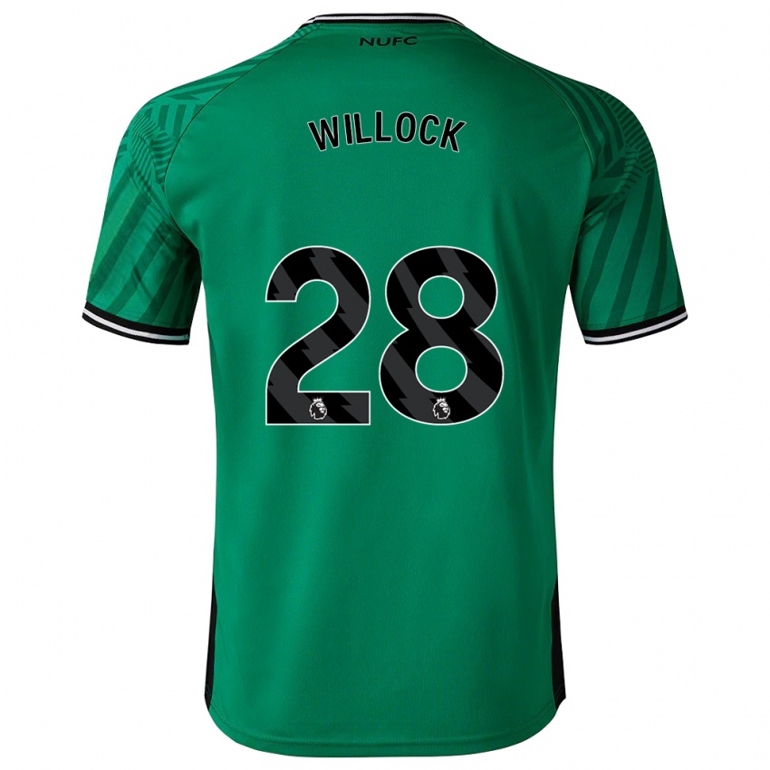 Kinder Joe Willock #28 Grün Auswärtstrikot Trikot 2023/24 T-Shirt