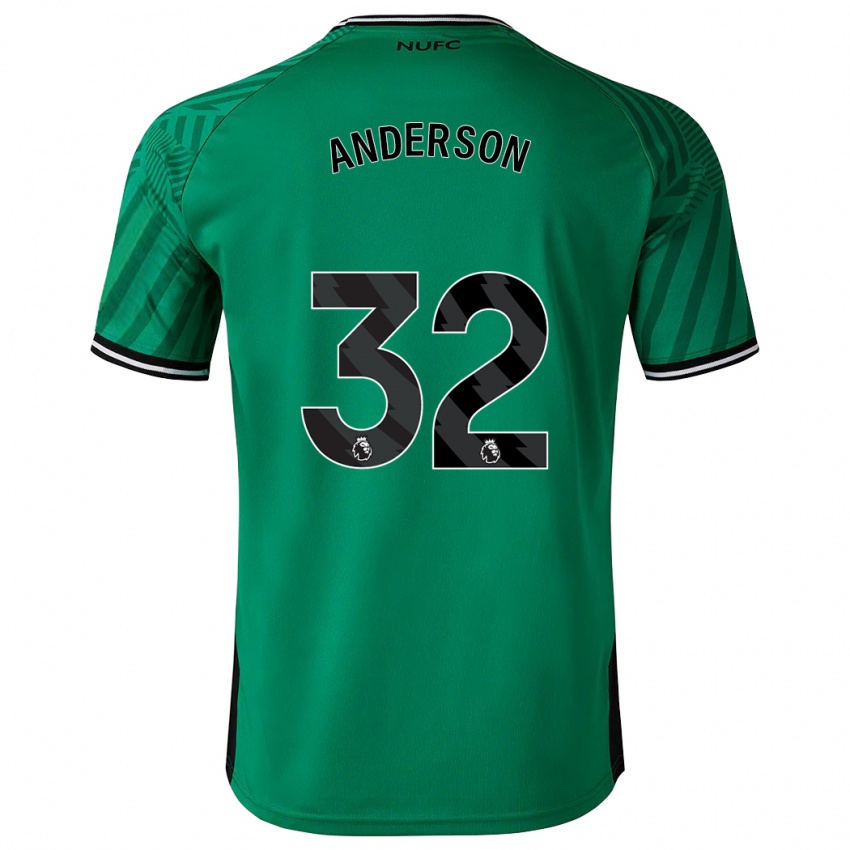 Kinder Elliot Anderson #32 Grün Auswärtstrikot Trikot 2023/24 T-Shirt