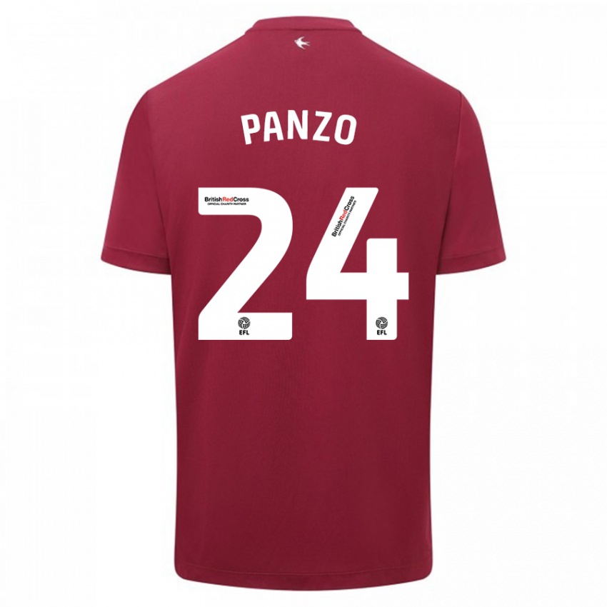Kinder Jonathan Panzo #24 Rot Auswärtstrikot Trikot 2023/24 T-Shirt