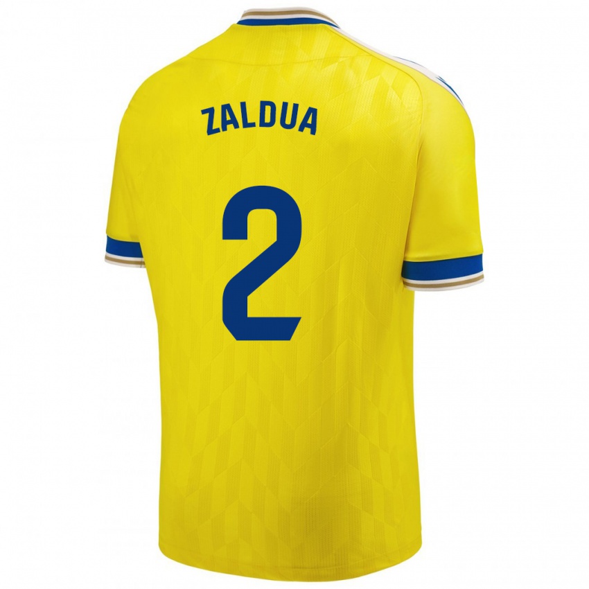 Herren Joseba Zaldua #2 Gelb Heimtrikot Trikot 2023/24 T-Shirt