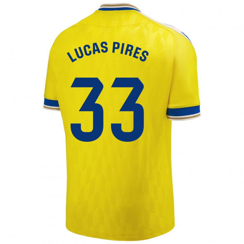 Herren Lucas Pires #33 Gelb Heimtrikot Trikot 2023/24 T-Shirt