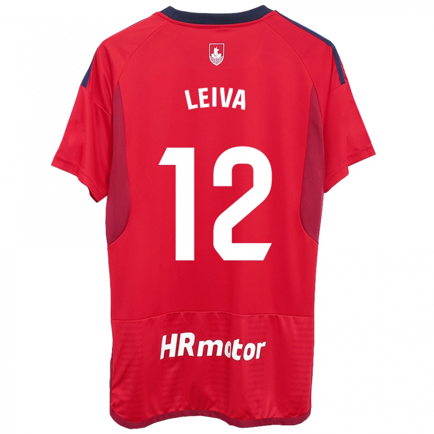 Herren Álvaro Leiva #12 Rot Heimtrikot Trikot 2023/24 T-Shirt