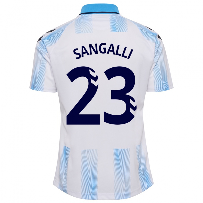 Herren Luca Sangalli #23 Weiß Blau Heimtrikot Trikot 2023/24 T-Shirt