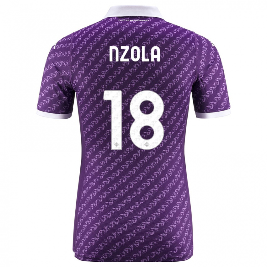 Herren M'bala Nzola #18 Violett Heimtrikot Trikot 2023/24 T-Shirt