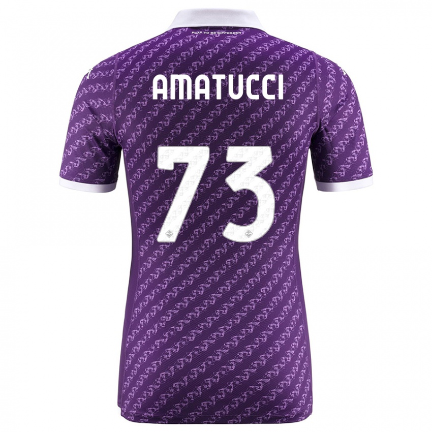 Herren Lorenzo Amatucci #73 Violett Heimtrikot Trikot 2023/24 T-Shirt