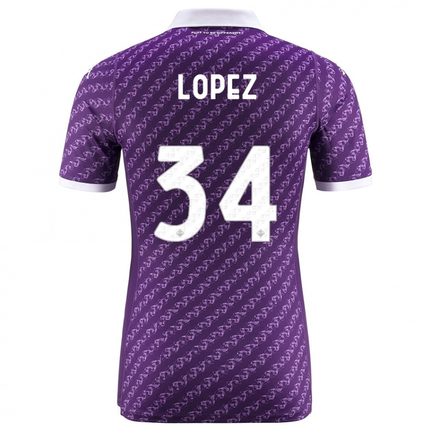 Herren Lucas López #34 Violett Heimtrikot Trikot 2023/24 T-Shirt