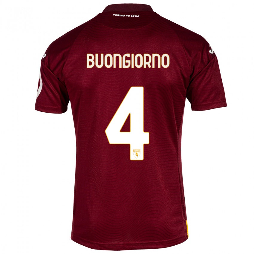Herren Alessandro Buongiorno #4 Dunkelrot Heimtrikot Trikot 2023/24 T-Shirt