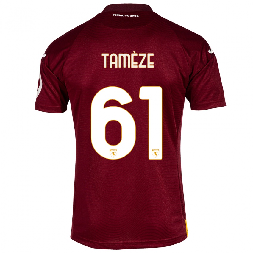 Herren Adrien Tamèze #61 Dunkelrot Heimtrikot Trikot 2023/24 T-Shirt