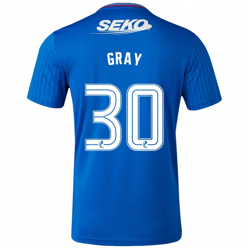 Herren Georgia Gray #30 Blau Heimtrikot Trikot 2023/24 T-Shirt