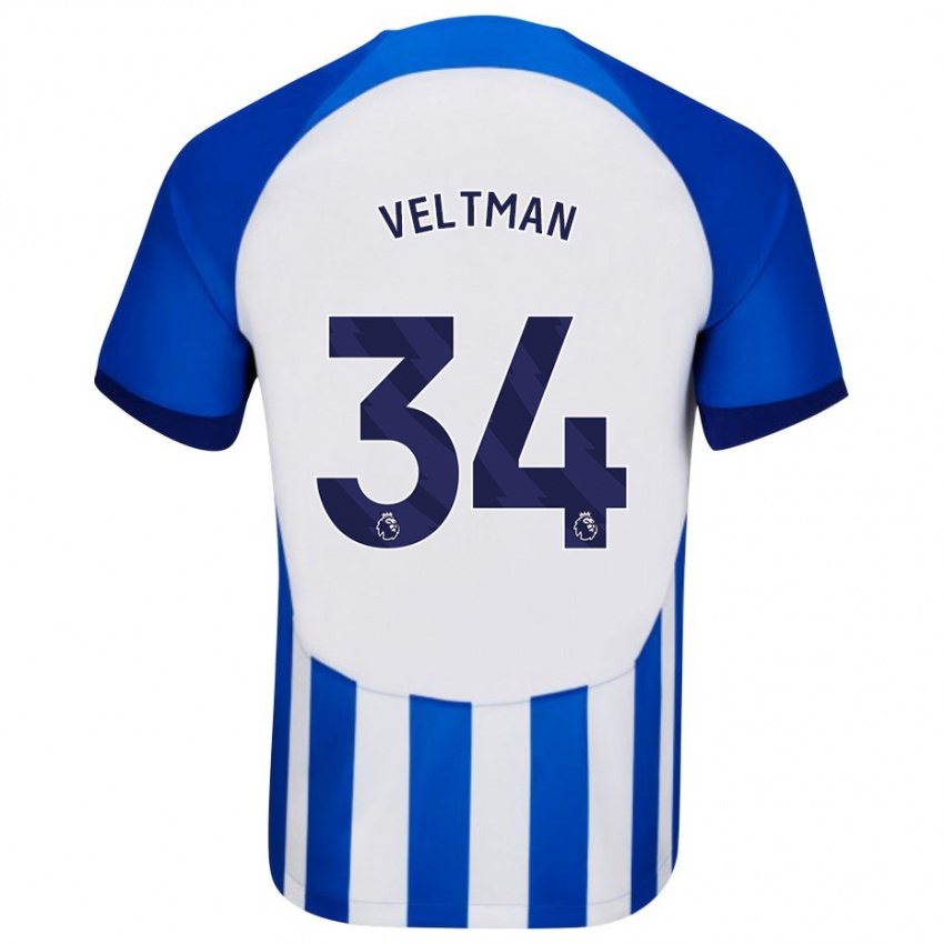 Herren Joel Veltman #34 Blau Heimtrikot Trikot 2023/24 T-Shirt