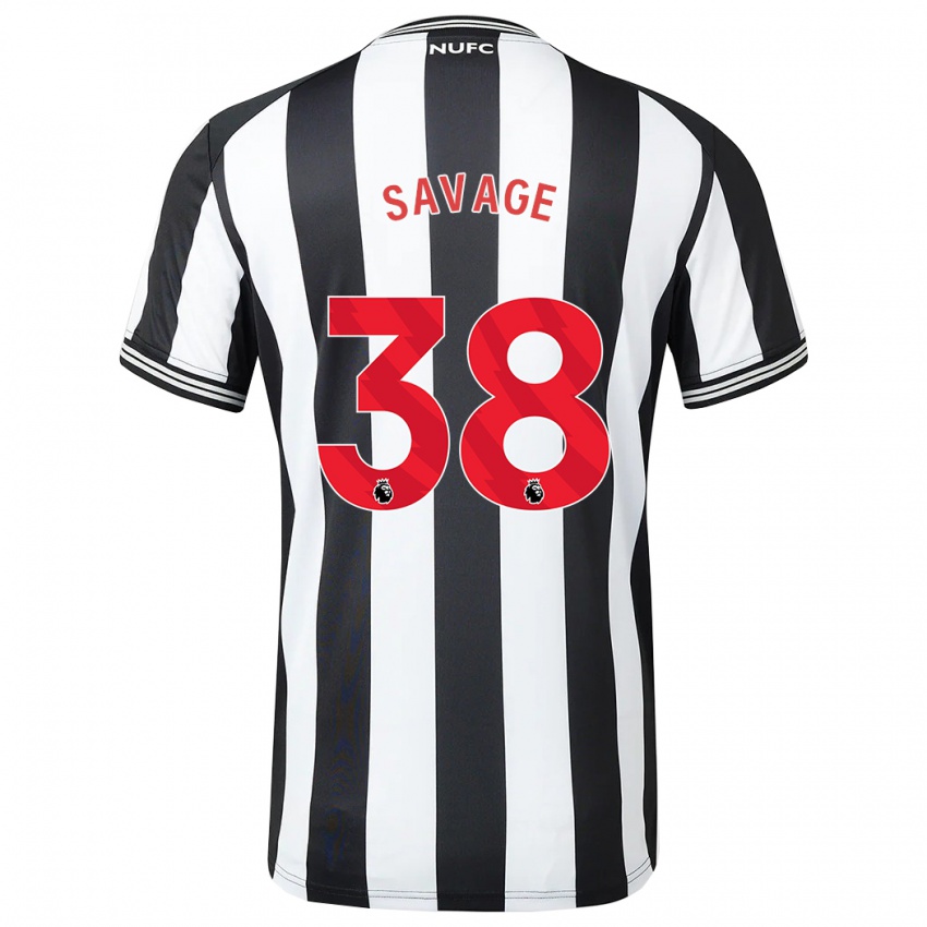 Herren Remi Savage #38 Schwarz-Weiss Heimtrikot Trikot 2023/24 T-Shirt