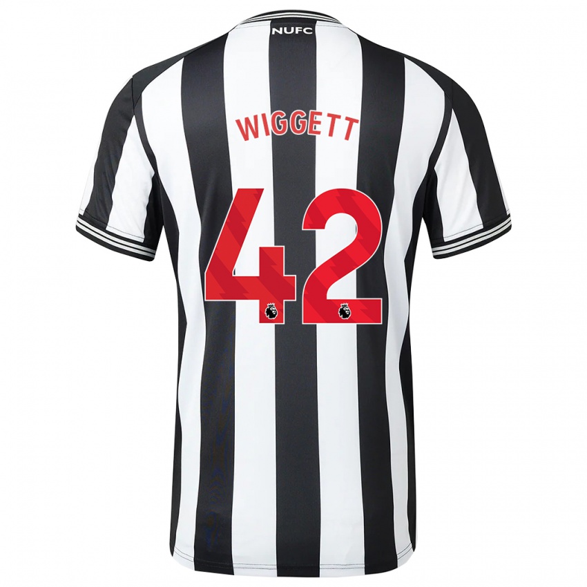 Herren Charlie Wiggett #42 Schwarz-Weiss Heimtrikot Trikot 2023/24 T-Shirt