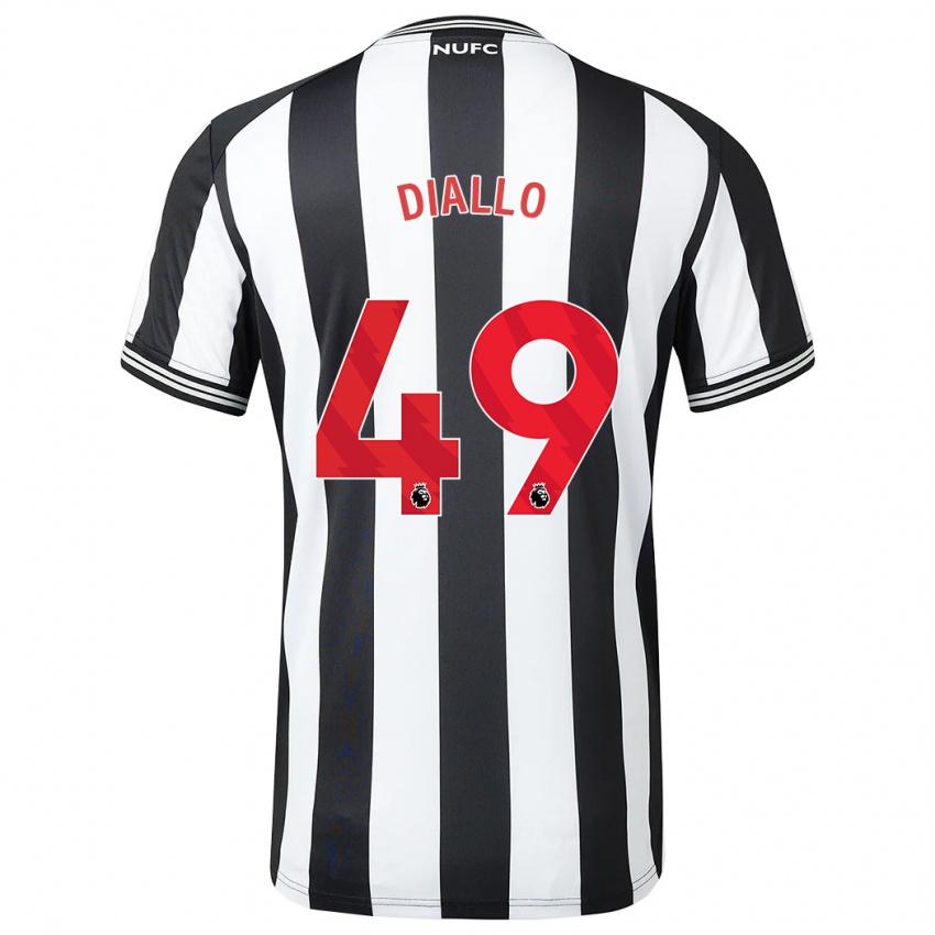 Herren Amadou Diallo #49 Schwarz-Weiss Heimtrikot Trikot 2023/24 T-Shirt