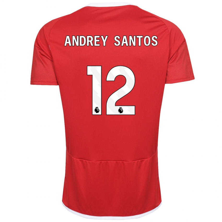 Herren Andrey Santos #12 Rot Heimtrikot Trikot 2023/24 T-Shirt