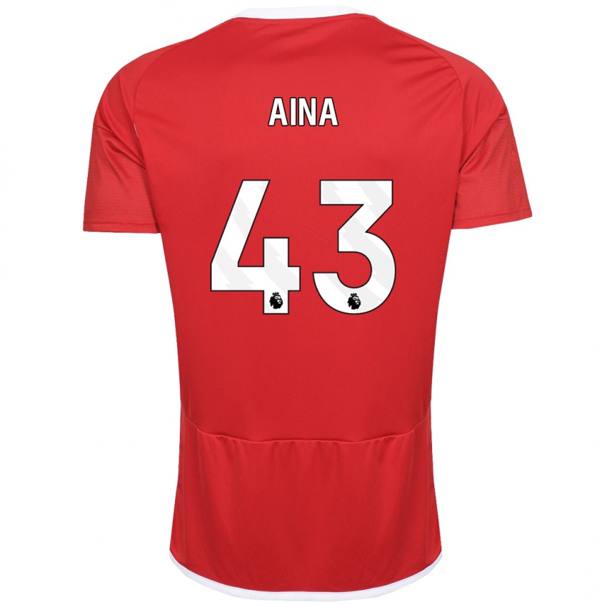 Herren Ola Aina #43 Rot Heimtrikot Trikot 2023/24 T-Shirt