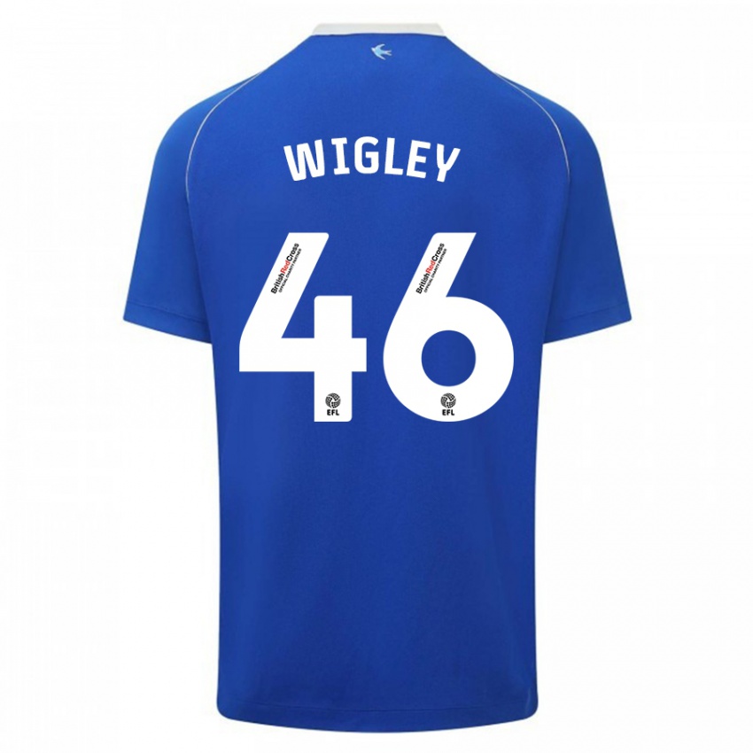 Herren Morgan Wigley #46 Blau Heimtrikot Trikot 2023/24 T-Shirt