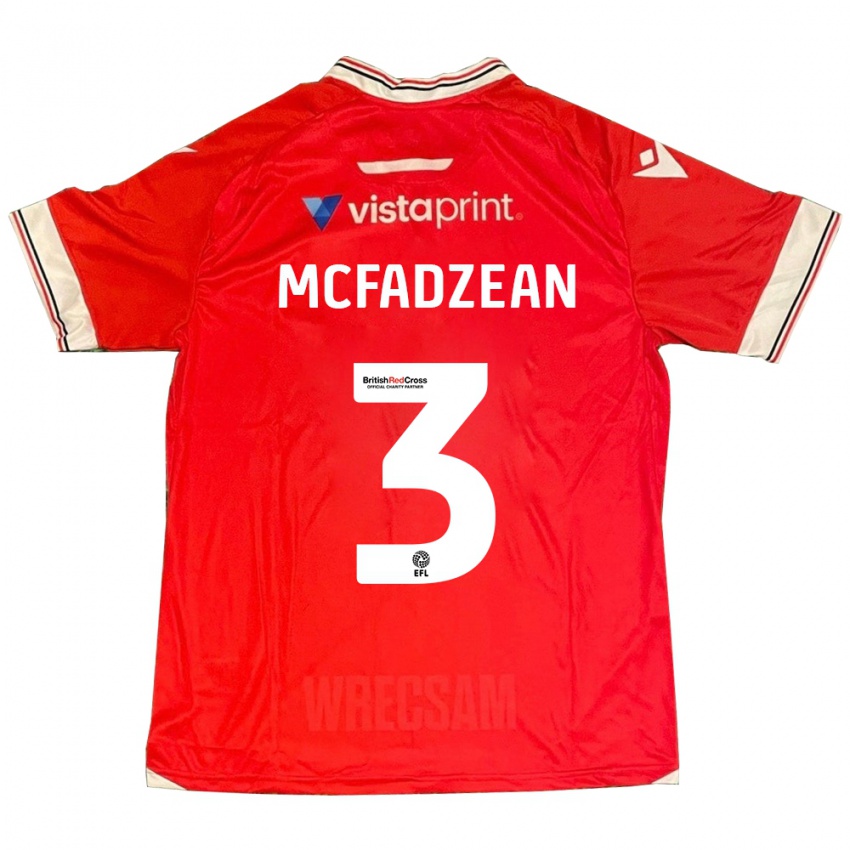 Herren Callum Mcfadzean #3 Rot Heimtrikot Trikot 2023/24 T-Shirt