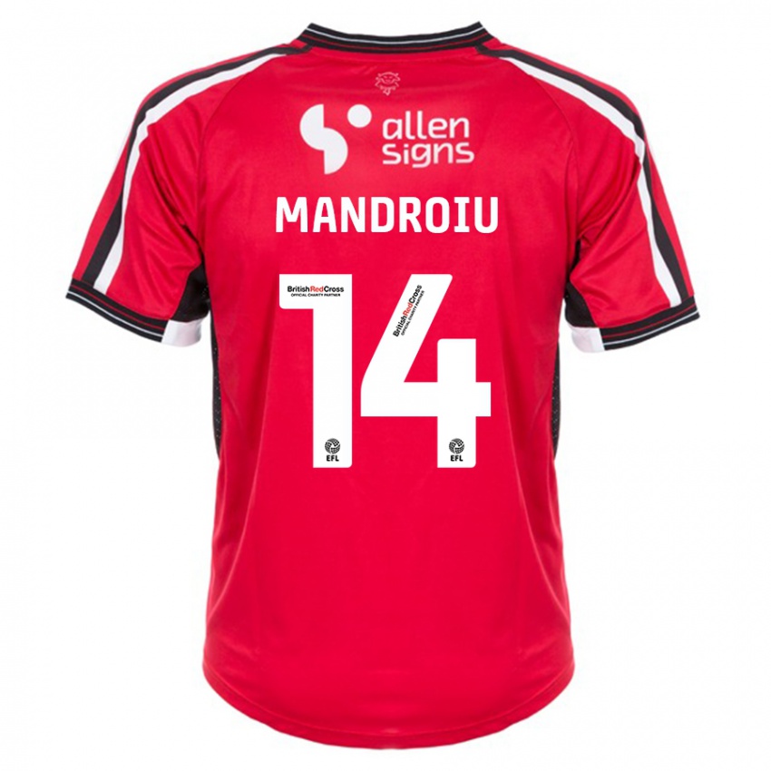 Herren Daniel Mandroiu #14 Rot Heimtrikot Trikot 2023/24 T-Shirt