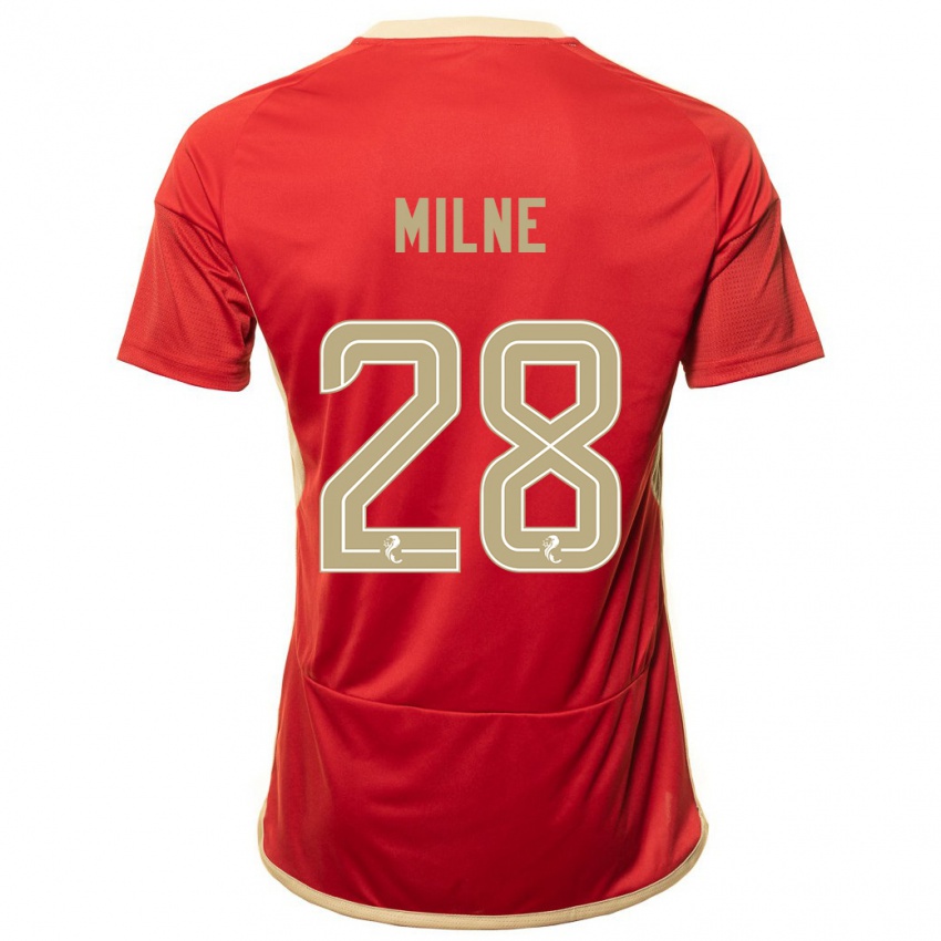 Herren Jack Milne #28 Rot Heimtrikot Trikot 2023/24 T-Shirt